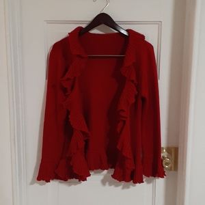 Red ruffle sweater